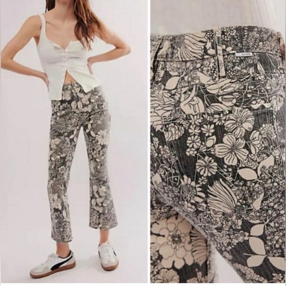 NWT MOTHER SUPERIOR Scooter AnkleFrench Fairy Tale FloralCropped Flare size 26